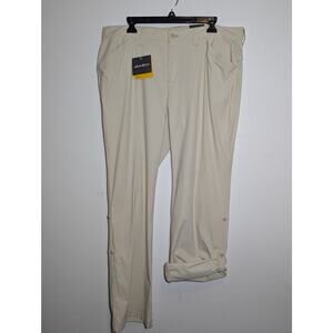 EDDIE BAUER ATHLETIC HIKING TRAVEX TREK BEIGE PANTS, Size 16, ROLL UP TABS, NWT